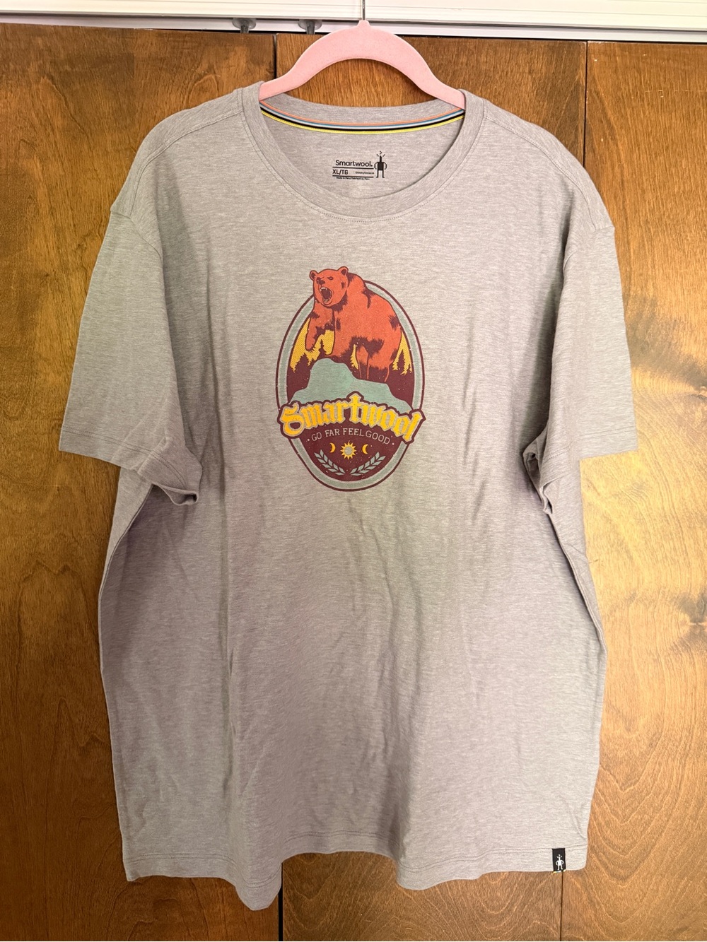 Smartwool XL Unisex Gray Graphic Short-Sleeve T-Shirt